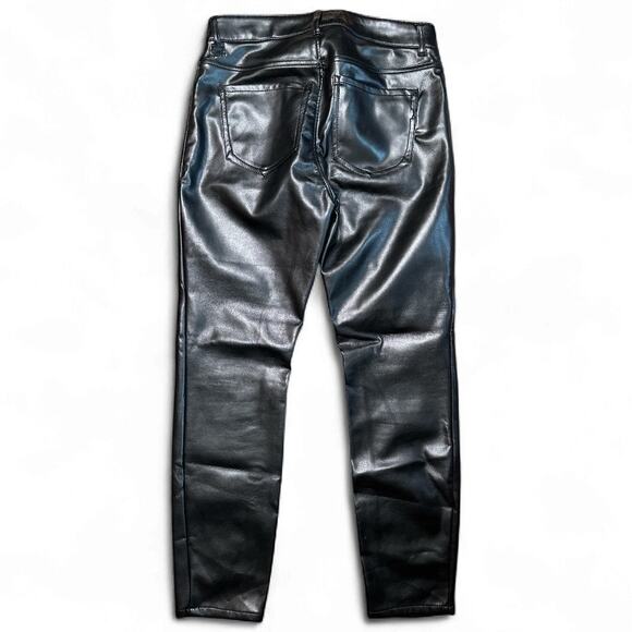 Express Black Faux Leather Stretch Ankle Leggings Hi Rise Pants Jeans Size 0P - Picture 2 of 5